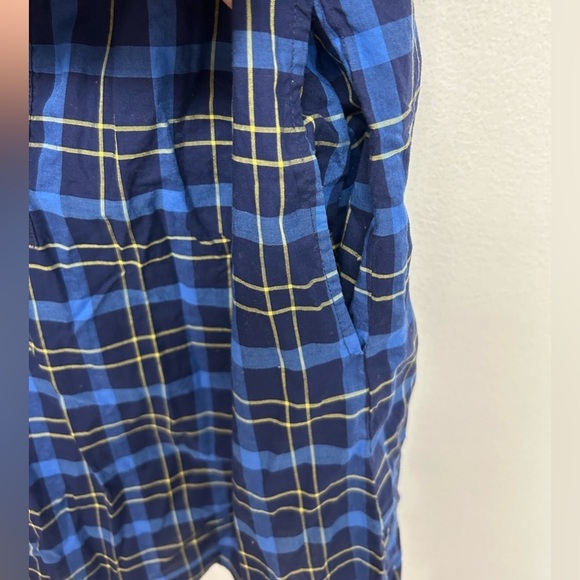 Nautica Blue Yellow Flannel Print Sleeveless Button Down Shirt Dress 10 NWOT​​ - Picture 4 of 8